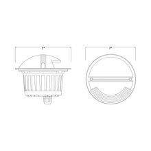 Load image into Gallery viewer, Flare LED Well Light - line drawing.
