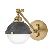 Load image into Gallery viewer, Fletcher Bath Wall Light in Aged Zinc (18.5-Inch).
