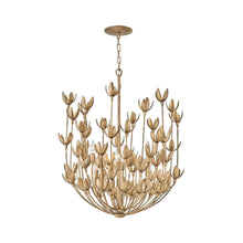 Load image into Gallery viewer, Flora Chandelier in Burnished Gold.
