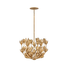 Load image into Gallery viewer, Flora Semi Flush Mount Ceiling Light in Burnished Gold.

