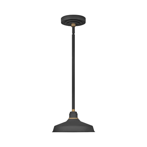 Foundry Outdoor Pendant Barn Light in Classic/Textured Black (9.5-Inch).