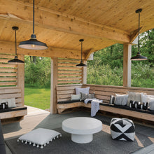 Load image into Gallery viewer, Foundry Outside Area Pendant Barn Light in Outside Area.
