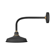 Load image into Gallery viewer, Foundry Outdoor Straight Arm Barn Wall Light in Classic/Textured Black (12-Inch).

