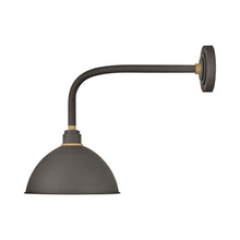 Load image into Gallery viewer, Foundry Outdoor Straight Arm Barn Wall Light in Dome/Museum Bronze (12-Inch).
