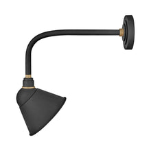 Load image into Gallery viewer, Foundry Outdoor Straight Arm Barn Wall Light in Sign Light/Textured Black (9-Inch).
