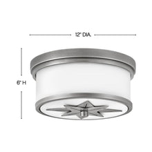 Load image into Gallery viewer, Foyer Montrose Flush Mount Ceiling Lightin in line drawing.
