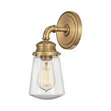 Load image into Gallery viewer, Fritz Bath Wall Light in Heritage Brass.
