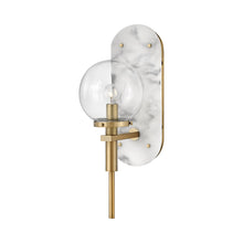 Load image into Gallery viewer, Gilda Wall Light in Heritage Brass.
