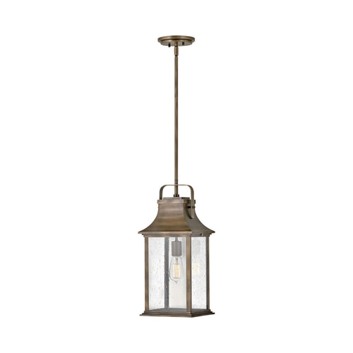Grant Outside Area Pendant Light in Burnished Bronze.