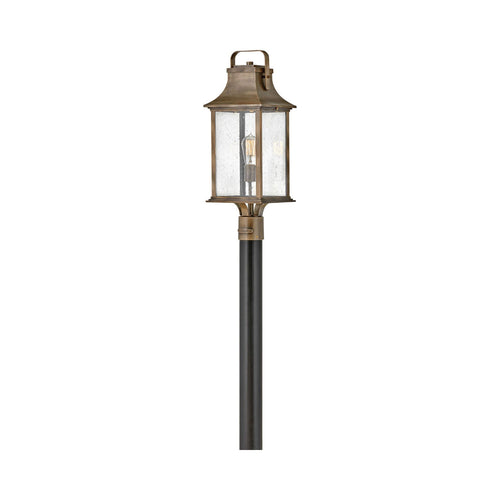 Grant Outside Area Post Lantern Light in Burnished Bronze.