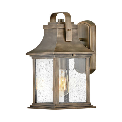 Grant Outside Area Wall Light in Burnished Bronze.
