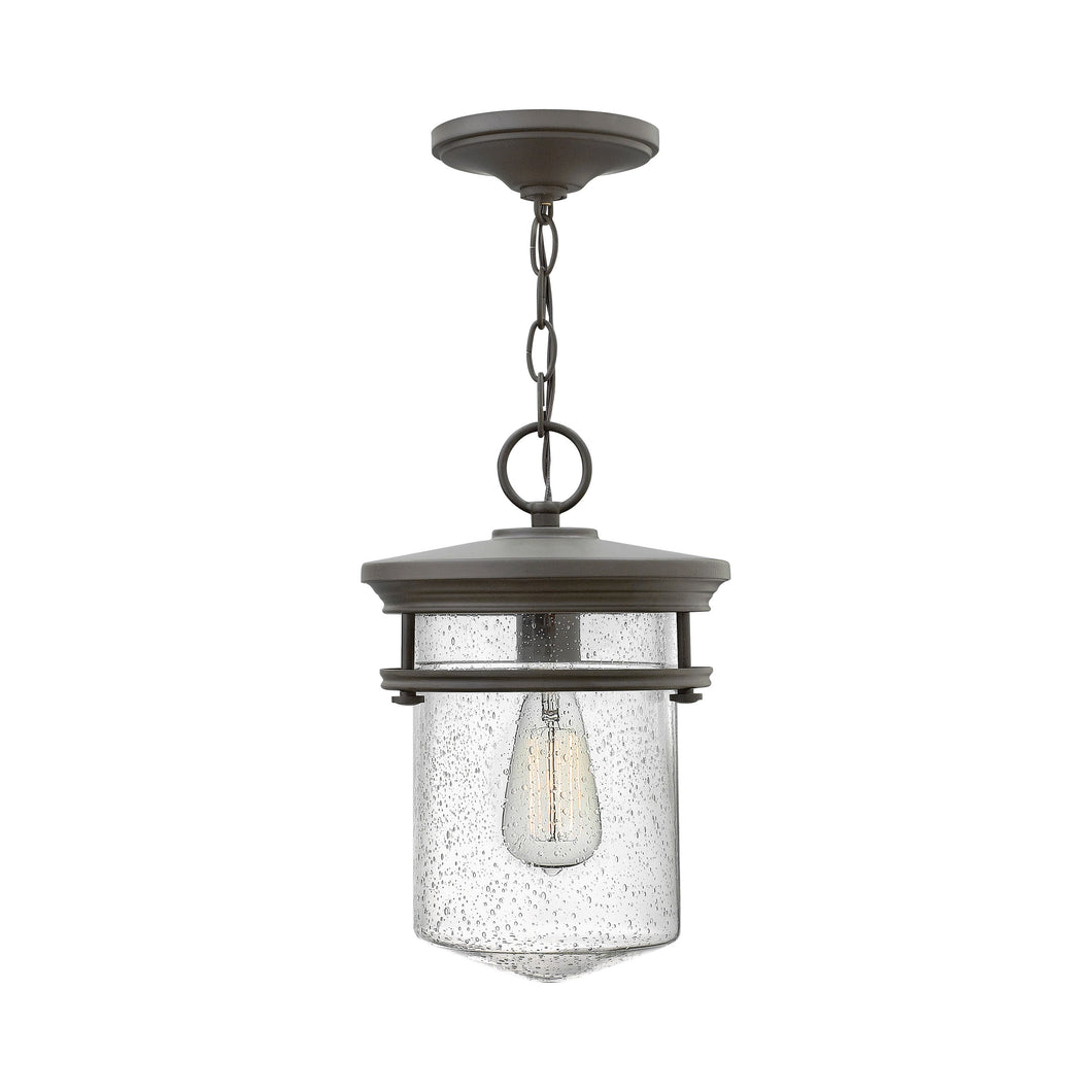 Hadley Outside Area Pendant Light in Buckeye Bronze.