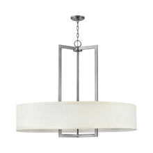 Load image into Gallery viewer, Hampton Drum Pendant Light in Antique Nickel/Incandescent (40-Inch).
