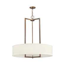 Load image into Gallery viewer, Hampton Drum Pendant Light in Brushed Bronze/Incandescent (30-Inch).
