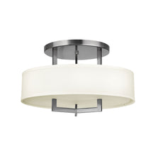 Load image into Gallery viewer, Hampton Semi Flush Ceiling Light in Small/Antique Nickel.
