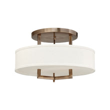 Load image into Gallery viewer, Hampton Semi Flush Ceiling Light in Small/Brushed Bronze.
