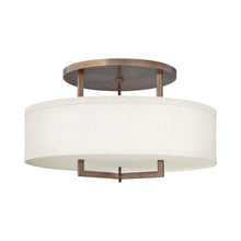 Load image into Gallery viewer, Hampton Semi Flush Ceiling Light in Medium/Brushed Bronze.

