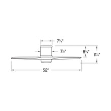 Load image into Gallery viewer, Hover LED Flush Mount Ceiling Fan - line drawing.
