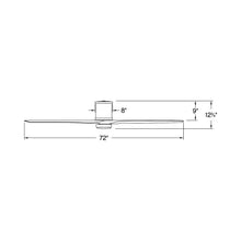 Load image into Gallery viewer, Hover LED Flush Mount Ceiling Fan - line drawing.
