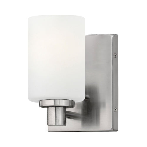 Karlie Bath Wall Light in Brushed Nickel.