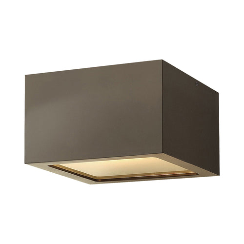 Kube Outside Area Led Flush Mount Ceiling Light in Bronze.