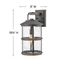 Load image into Gallery viewer, Lakehouse Outside Area Wall Lightin in line drawing.
