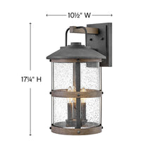 Load image into Gallery viewer, Lakehouse Outside Area Wall Lightin in line drawing.
