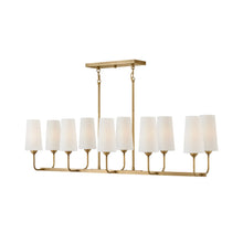 Load image into Gallery viewer, Lewis Linear Pendant Light in Heritage Brass.
