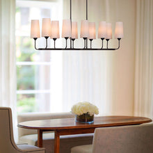 Load image into Gallery viewer, Lewis Linear Pendant Light in dining room.
