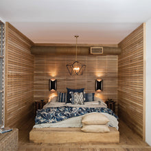 Load image into Gallery viewer, Lex Outside Area Led Wall Light in Bedroom.
