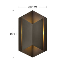 Load image into Gallery viewer, Lex Outside Area Led Wall Lightin in line drawing.
