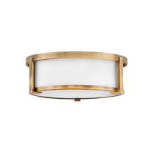 Load image into Gallery viewer, Lowell Flush Mount Ceiling Light in Brushed Bronze/Etched Opal (13.25-Inch).
