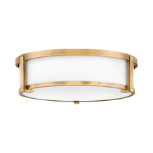 Load image into Gallery viewer, Lowell Flush Mount Ceiling Light in Brushed Bronze/Etched Opal (16-Inch).
