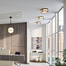 Load image into Gallery viewer, Lowell Flush Mount Ceiling Light in Living Room..
