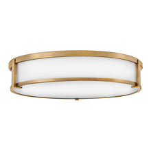 Load image into Gallery viewer, Lowell Flush Mount Ceiling Light in Brushed Bronze/Etched Opal (24-Inch).
