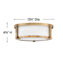 Load image into Gallery viewer, Lowell Flush Mount Ceiling Light - line drawing.
