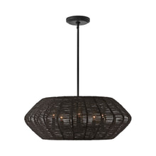 Load image into Gallery viewer, Luca Drum Pendant Light in Black (5-Light).
