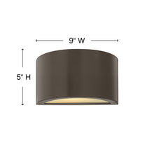 Load image into Gallery viewer, Luna Outside Area Led Wall Lightin in line drawing.
