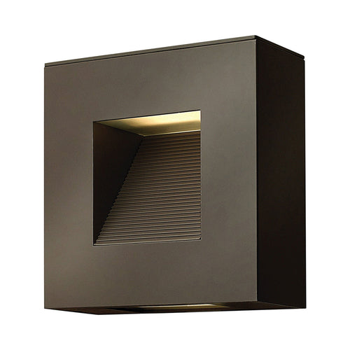 Luna Square Outside Area Led Wall Light in Bronze.