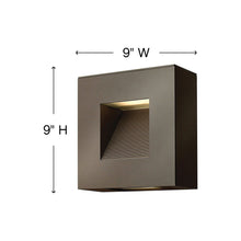 Load image into Gallery viewer, Luna Square Outside Area Led Wall Lightin in line drawing.
