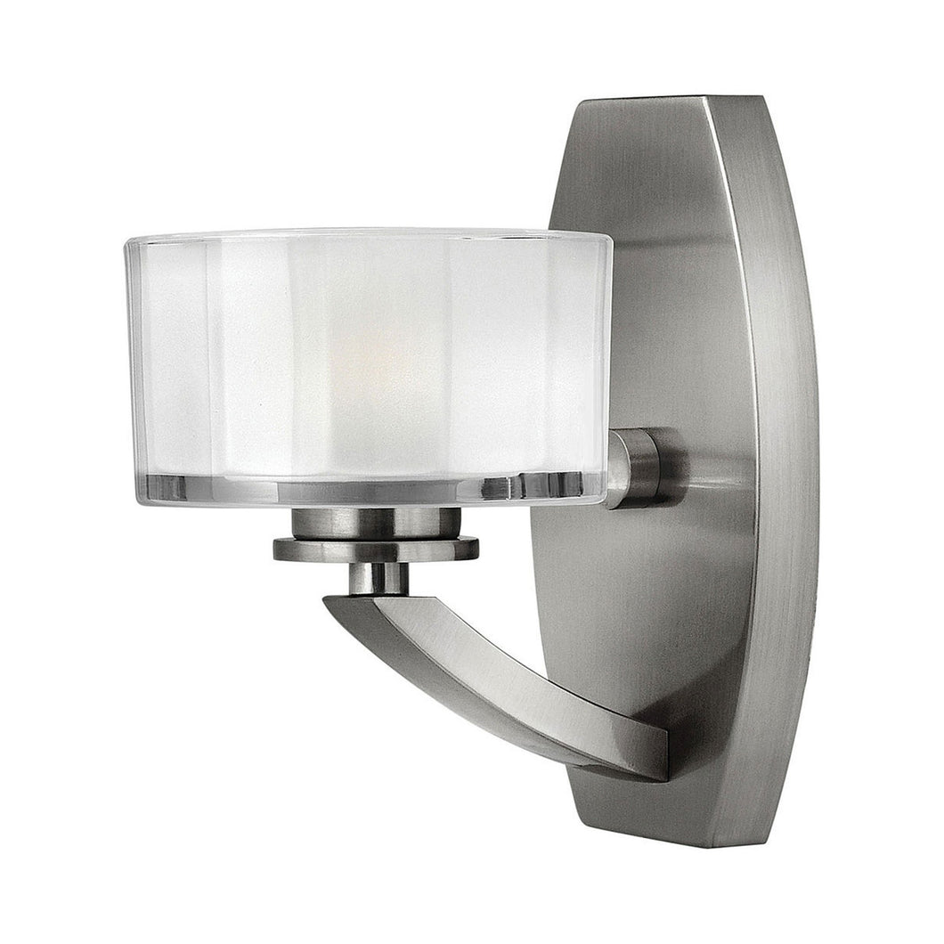 Meridian Bath Wall Light in Brushed Nickel.