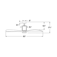 Load image into Gallery viewer, Merrick LED Ceiling Fan - line drawing.

