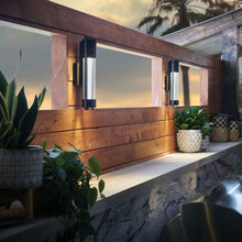 Load image into Gallery viewer, Mist Outdoor Wall Light in Outside Area.
