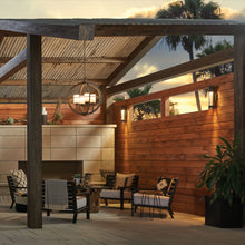 Load image into Gallery viewer, Mist Outdoor Wall Light in Outside Area.
