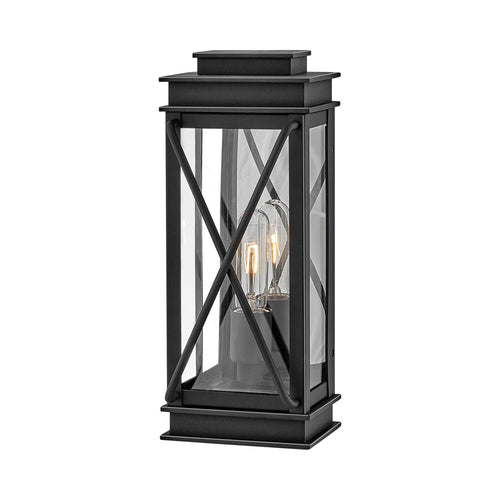 Montecito Outside Area Wall Light in Museum Black.