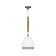 Load image into Gallery viewer, Nash Pendant Light in Antique Nickel/Grey Stripe.
