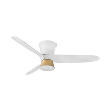 Load image into Gallery viewer, Neo LED Flush Mount Ceiling Fan in Matte White.
