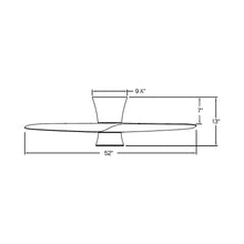Load image into Gallery viewer, Neo LED Flush Mount Ceiling Fan - line drawing.
