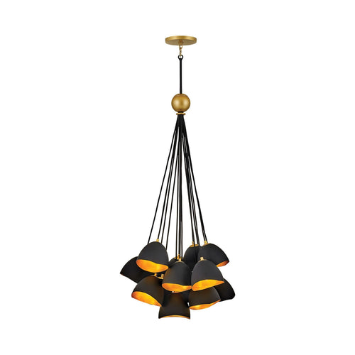 Nula Chandelier in Shell Black.