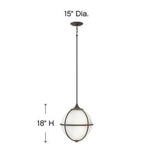 Load image into Gallery viewer, Odeon Pendant Lightin in line drawing.
